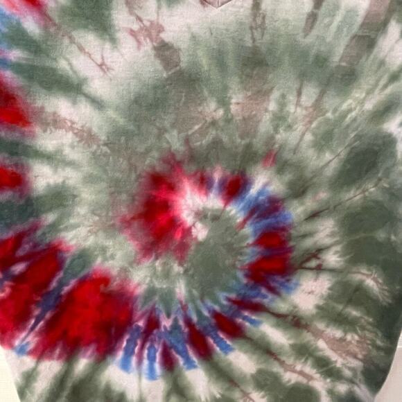 handmade tie dyed unisex tshirt M v-neck spiral camo red - Picture 4 of 9